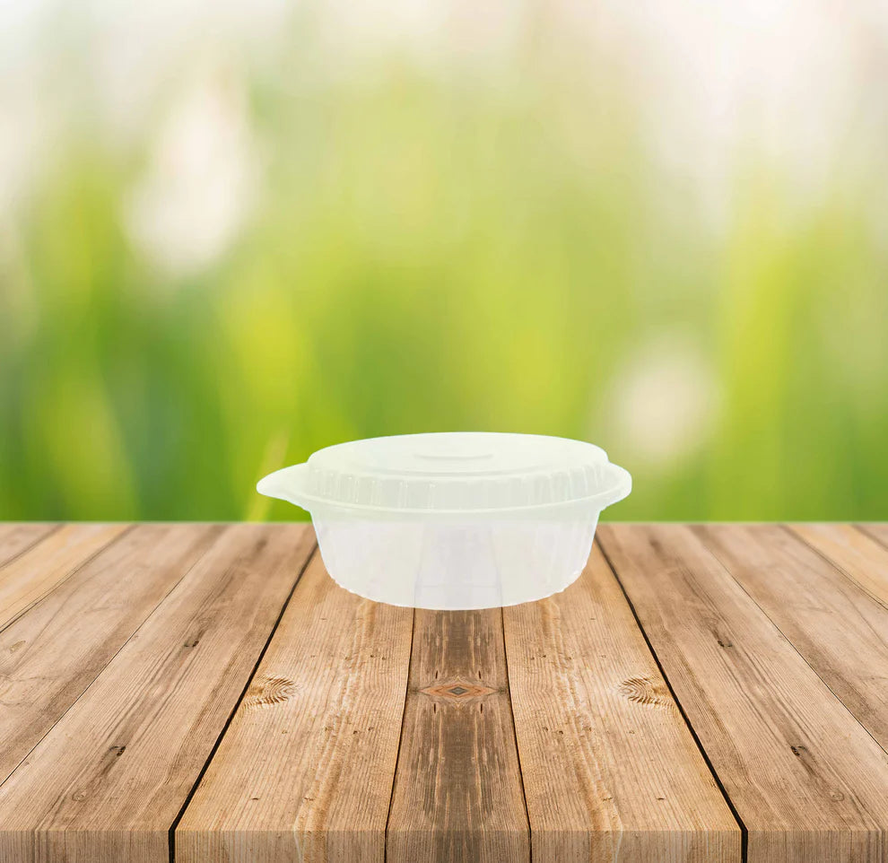 Round Clear Microwave-Safe Food Containers with Lids – 16,24,32,36 oz (200/Case)