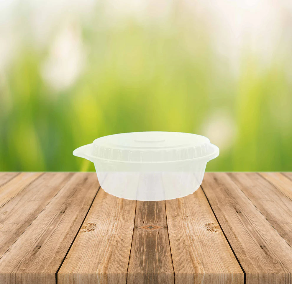 Round Clear Microwave-Safe Food Containers with Lids – 16,24,32,36 oz (200/Case)