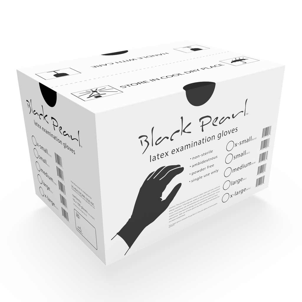 Professional 6 Mil Black Latex Gloves