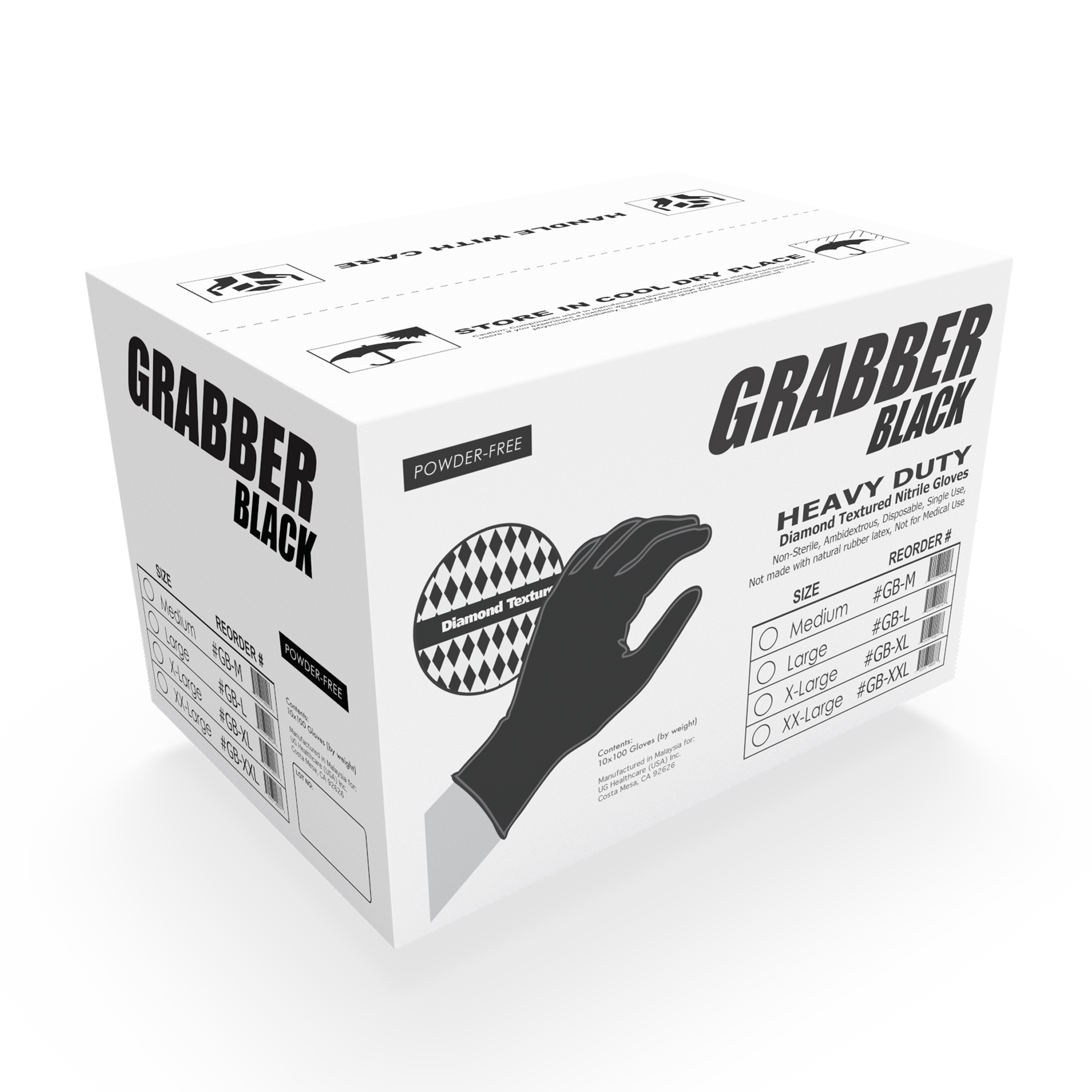 8 Mil Black Diamond-Grip Nitrile Gloves