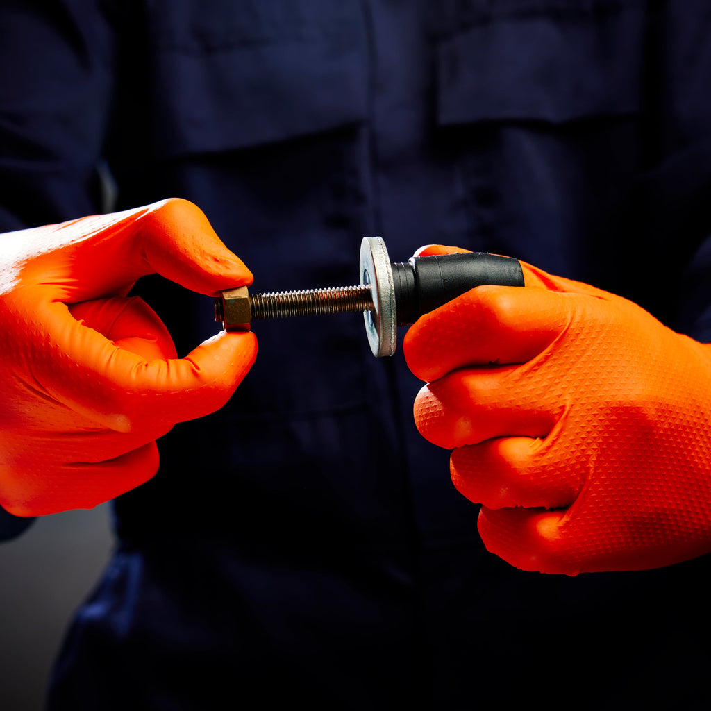 8 Mil Orange Diamond-Grip Nitrile Gloves