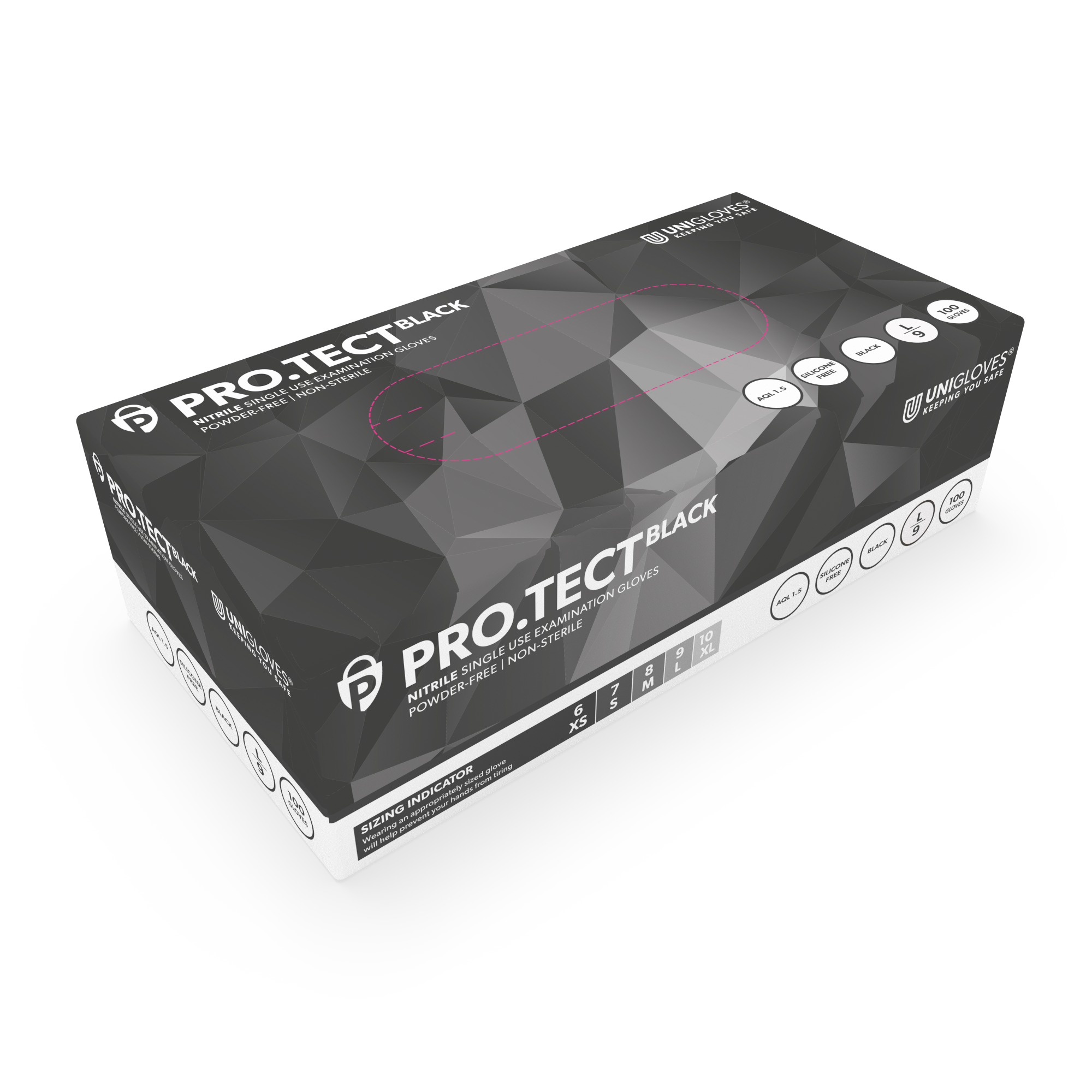 5 Mil Black Nitrile Gloves