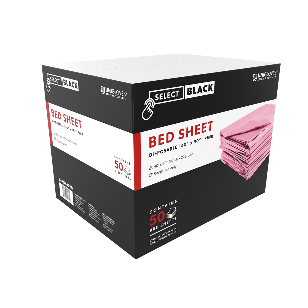 Bulk Case of 50 Disposable Protective Bed Sheets – Professional Grade for Tattoo, Massage, and Spa Clinics (Black, Blue, Pink)
